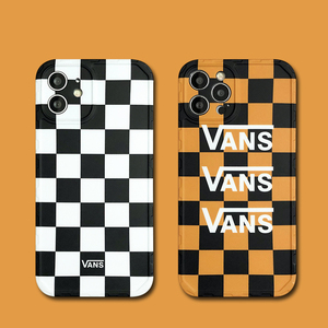 潮牌vans个性黑白格子棋盘13苹果12手机壳xs适用iphone11promax套
