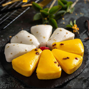 千味300g红枣南瓜米糕白糖桂花米糕早餐快餐切糕家庭包装蒸制带托