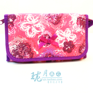 【娜莱雅紫色花】泰国 曼谷包NARAYA 紫色印花 翻盖化妆包 首饰包