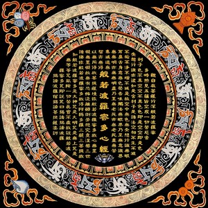 唐卡描金挂画般若波罗蜜心经描金线稿 咒轮涂色diy手绘礼物油画布
