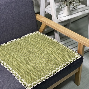 清货四季通用防滑餐椅坐垫棉线编织椅子垫子棉麻布艺透气电脑椅垫