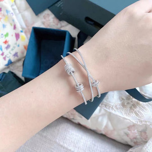 apm monaco 纯银三圈多环开口手镯时来运转手环时尚欧美高级首饰