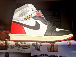 aj1 union联名 全新 白红 46码