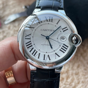 【正品名表】卡地亚蓝气球男士机械腕表 镀银盘面蓝钢指针 表径