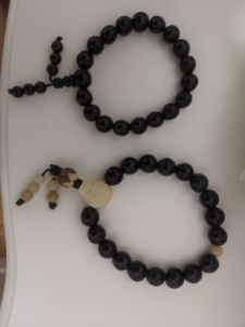 精品佛珠手串阴阳黑白配无患子白玉菩提根手链鬼见愁保平安64人付款