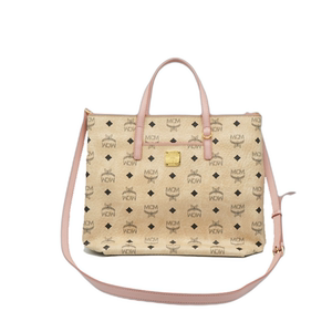 95新范大范中古mcm购物袋包米色牛皮斜挎手提托特包女包公价6000