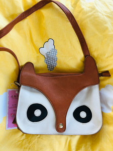 女士斜挎百搭单肩手挽可爱阿狸狐狸包