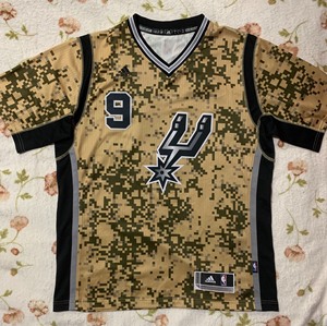 正品 托尼帕克球衣 马刺队老兵节迷彩短袖球衣