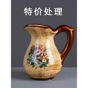 欧式花瓶陶瓷创意摆件陶罐青花瓷现代简约瓷器落地大粗陶花瓶花器