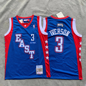闲置艾弗森3号04全明星球衣 nba复古刺绣篮球背心球衣篮球