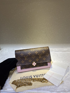 lv 路易威登 flower woc老花链条包 粉色花朵包