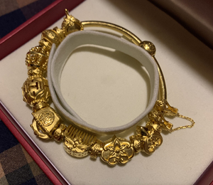 000人付款淘宝潮宏基足金黄金小蛮腰手镯 黄金潘多拉手镯小蛮腰非