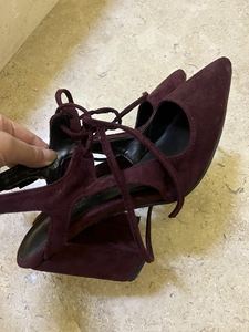 00sunnie1206淘宝全新漆皮车厘子酒红色高跟