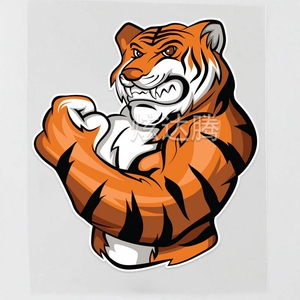 汽车贴纸霸气强壮肌肉老虎创意卡通车身遮挡划痕车贴鲨个性潮贴画