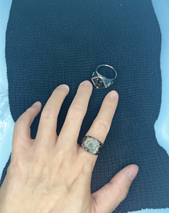 全新 欧美小众不规则天然水晶氚气戒指女个性镂空冷淡风食指气质