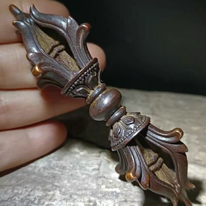铜器藏式金刚杵摆件密宗法器五股金刚降魔杵精品黄铜法器风水摆设