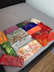 自家珍藏多年老缎子段子锦缎桑蚕丝真丝丝绸缎面被面床单