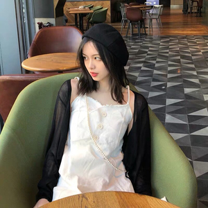 吊带裙夏于故2019女韩版新款中长外搭设计感复古学生露肩连衣