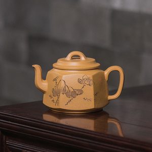 闪拍原矿段泥清趣六方壶3湾流经典方器匠人谭青手工送礼紫砂