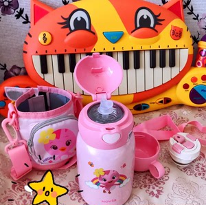 novia/诺维雅儿童保温杯学生水壶500ml大容量带吸管两