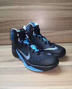 正品耐克zoom气垫黑蓝hf2013实战篮球鞋男款高帮44码
