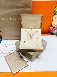 bvlgari 宝格丽78au750玫瑰金白陶瓷项链～专柜25