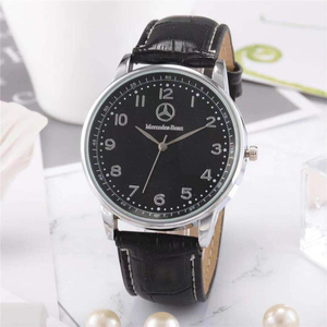 奔驰定制版男士石英手表,送礼首选,表径45mm,皮质表带,走
