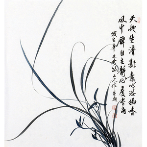 省美协李圣强《兰花》3715花鸟兰草手绘字画国画真迹客厅背景装饰