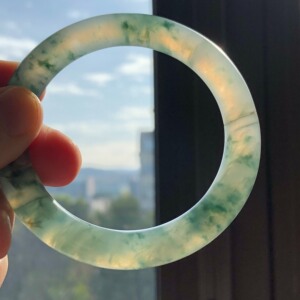 段家玉翡翠飘兰花绮罗玻璃清代老翡翠