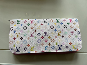 lv路易威登louis vuitton白三彩长款钱包, 材质