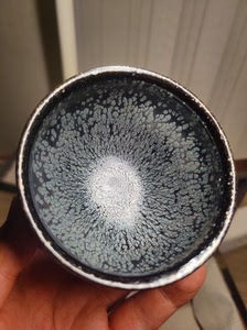 建窑建盏 张永华-黑底银滴