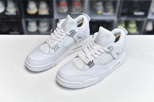 乔丹耐克 air jordan 4 aj4纯白 白猫休闲鞋男