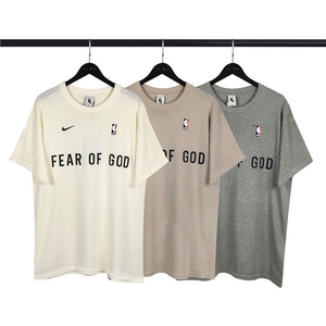 fog nba nike 三方联名 米白色短袖