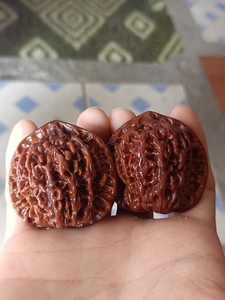 包浆文玩核桃龙纹官帽两只上面都有小裂痕,便宜点出