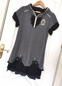 撤柜axes femme复古风洛丽塔暗黑学院连帽蕾丝连衣裙m