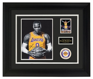 威少亲笔签名照片 湖人队威斯布鲁克 带证书 装裱 收藏 礼物