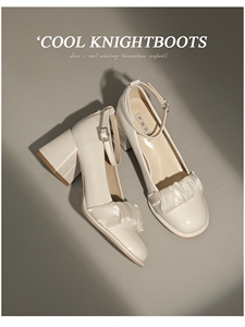 卡缇娅夏季新款女鞋早春温柔淑女风粗跟单跟女鞋玛丽珍鞋浅口百搭