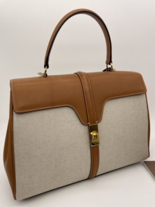 celine帆布拼皮公文包soft16 中号