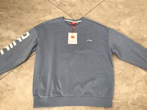 中国李宁卫衣雾霾蓝