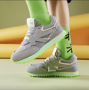 中国李宁 001系列 初心 休闲鞋 凝雪灰/草绿 全新