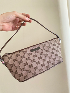 old gucci 古驰中古经典老花 麻将包 铅笔包 可di