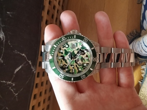 bape迷彩绿水鬼手表,轻微划痕