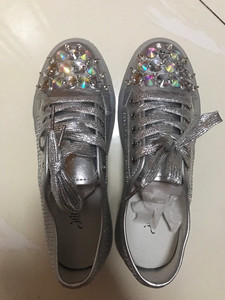 迪兰朵莉新款女鞋韩版时尚镶钻圆头系带平底凉鞋