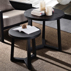 锐驰款式家具黑色实木圆角几小茶几边几,多变的造型,既可独立使