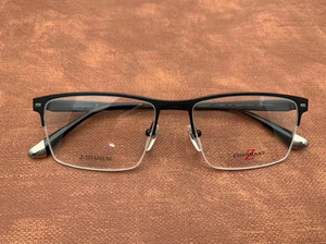 全新 夏蒙z钛近视眼镜框架,保真!zt19849半框光学架!