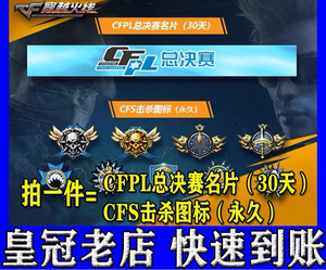 cf穿越火线cfpl总决赛名片30天 cfs击杀图标永久cd