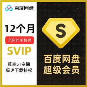 百度超级会 svip直充年卡超级年卡 网盘会员百度云12个月