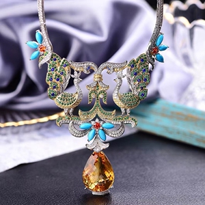 意大利珠宝孔雀开屏项链