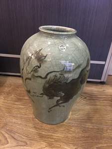 日本回流 相马烧大尺寸花瓶 底款在铭 全品无盒 介意者勿扰谢