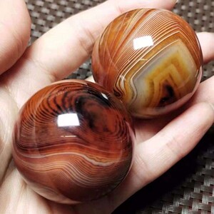 缠丝红玛瑙健身球保健手球玛瑙玉石手球把玩送老年人礼物天然玛瑙